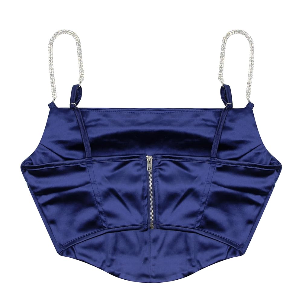トップス andwang satin lingerie corset Black Satin Overbust Steel Boned Corset Top CS-411OB